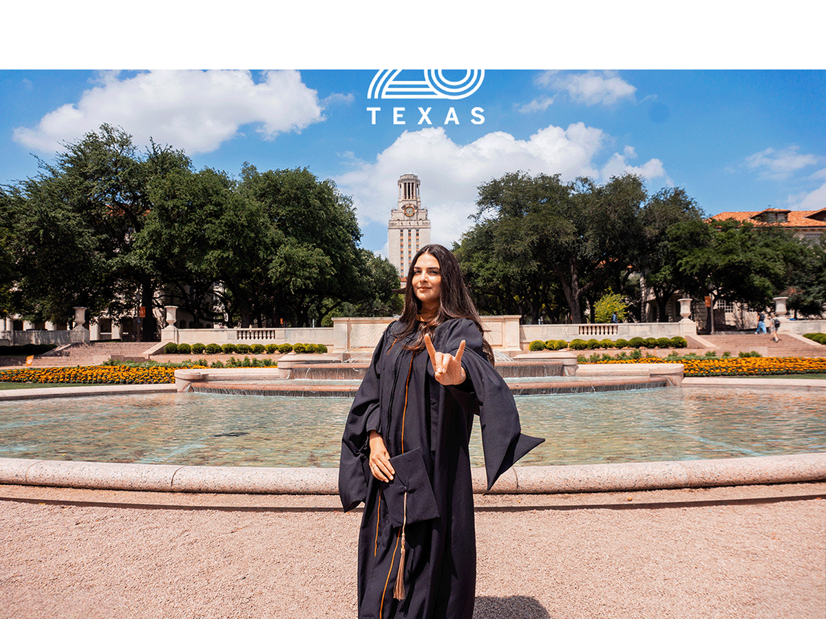 Grad Micaela Gatica on UT campus