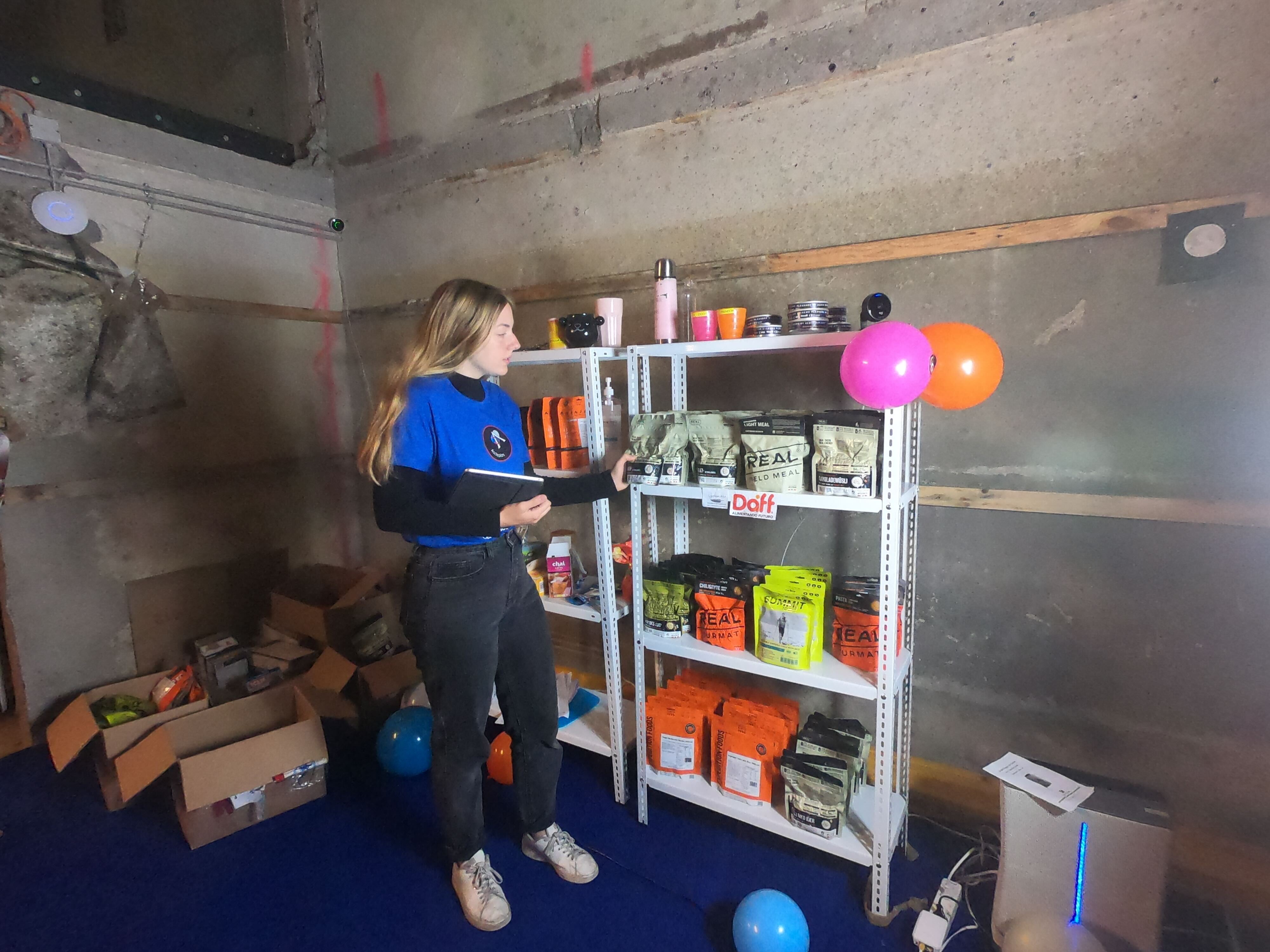 Participant taking food Inventory on-site at Asclepios astronaut training program