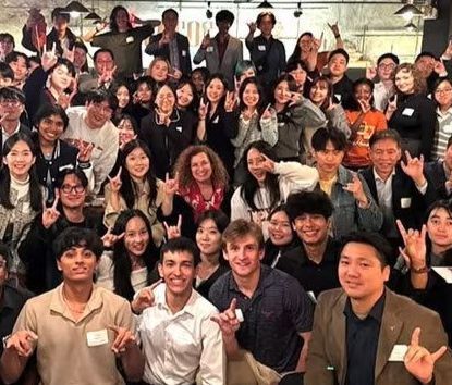 UT alumni and students gather at an event in Seoul, South Korea